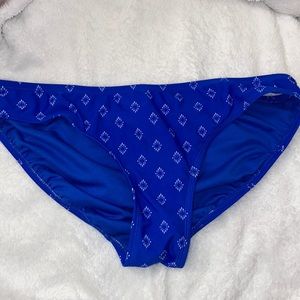 Blue patterned bikini bottoms